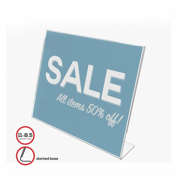 Deflecto Desk Sign Holder, Slanted, 11X8.5" 66701